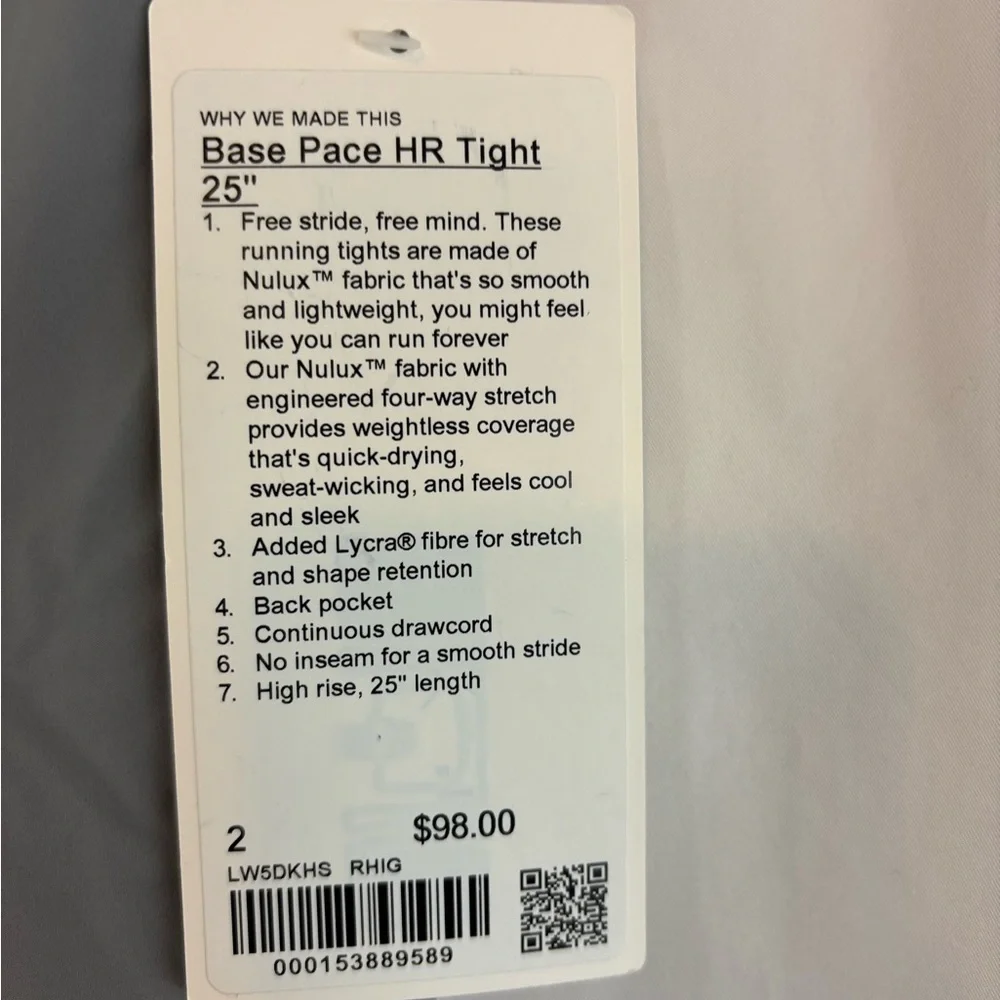 NWT Lululemon sz2 Base Pace HR Tight 25” Leggings in gray… - Picture 4 of 7
